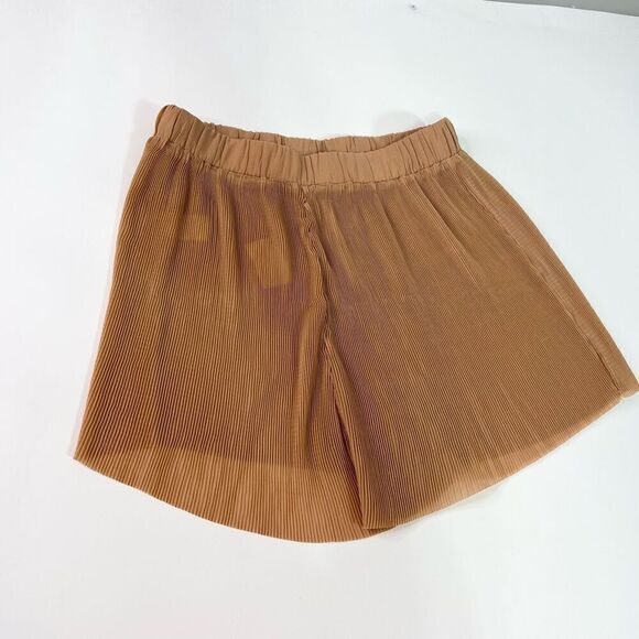 Akira Relaxed Short Women's Large Beige Elastic Waistband Pull-On Flowy - Picture 11 of 12